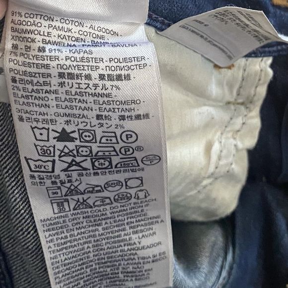 Levi's Women Jeans Skinny High Rise 24 XS Dark Blue Denim Pants Pocket Teen Girl - Picture 8 of 9